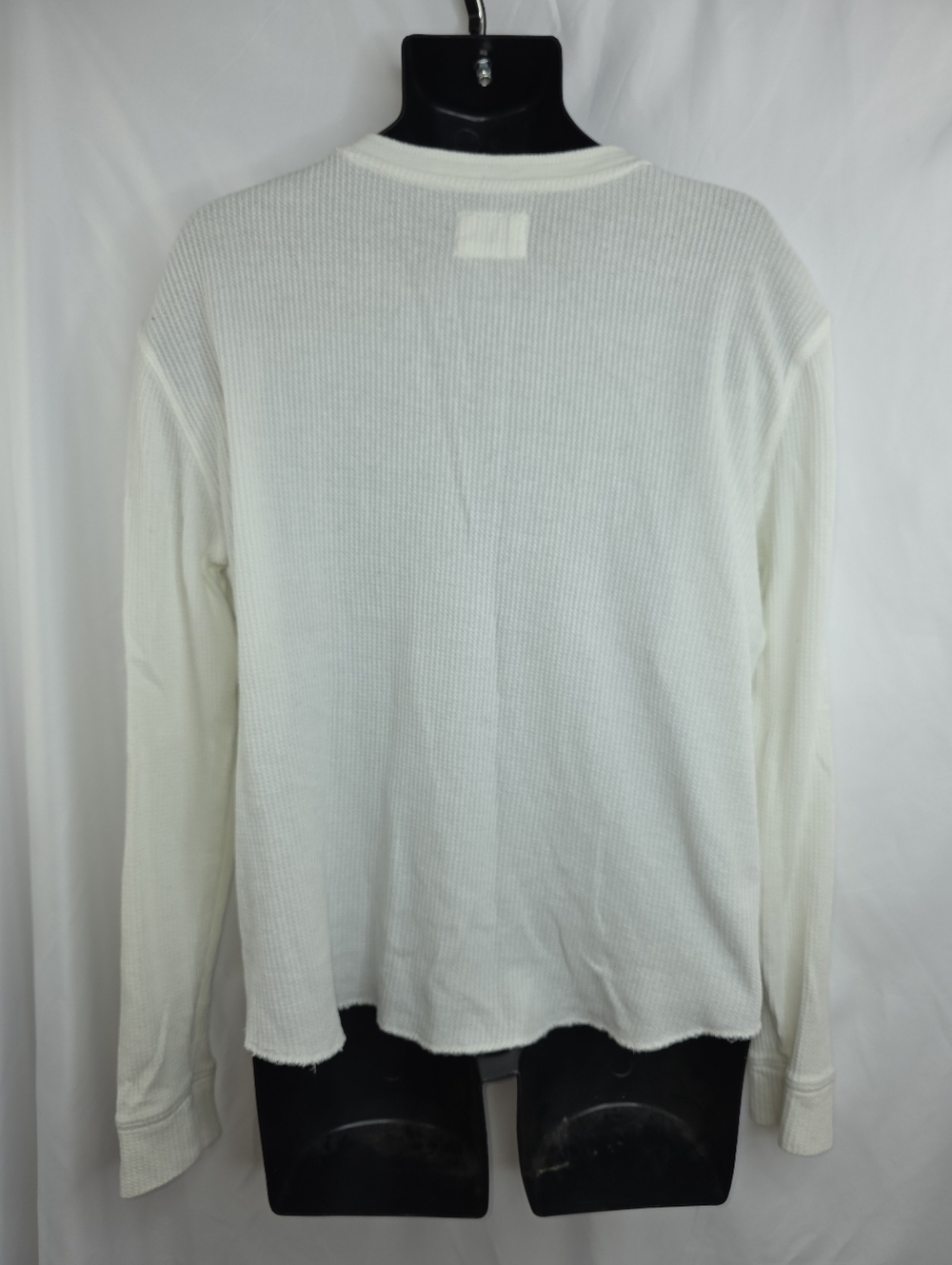 Express Men's White Waffle Knit Henley Long Sleeve Shirt Size XL CQ-3656 - Picture 4 of 9
